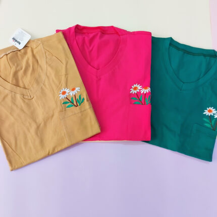 تیشرت جیب گلدوزی | فروشگاه آنلاین دلدوزک