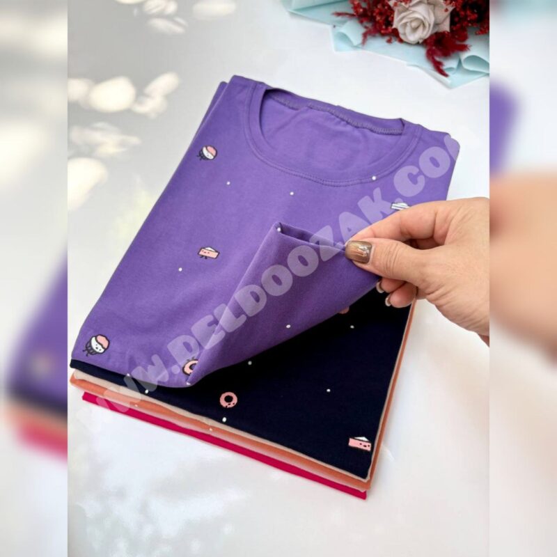 تیشرت دخترانه آستین سه ربع | فروشگاه آنلاین دلدوزک